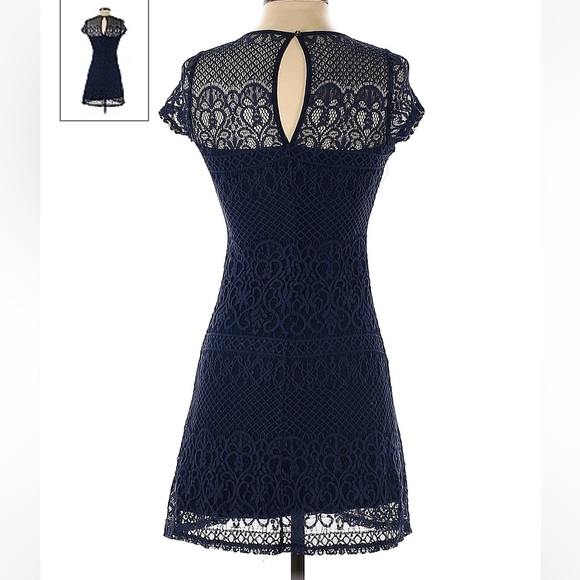 Hollister Lace Up Neck Crochet Knit Dress - Picture 2 of 5